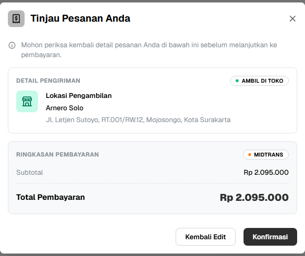 Kenapa ada langkah "Tinjau Pesanan" sebelum checkout selesai?