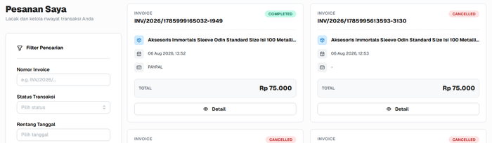 Di mana saya bisa melihat riwayat pesanan saya?
